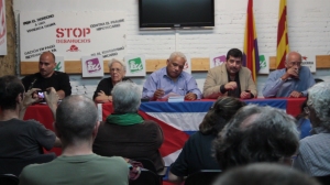 Delegación cubana en Valencia, a la izquierda David Rodríguez Fernández Presidente de la Asociación valenciana de amistad con Cuba José Martí