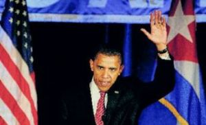 Obama en la Fundación Nacional Cubano Amercana durante su campaña electoral